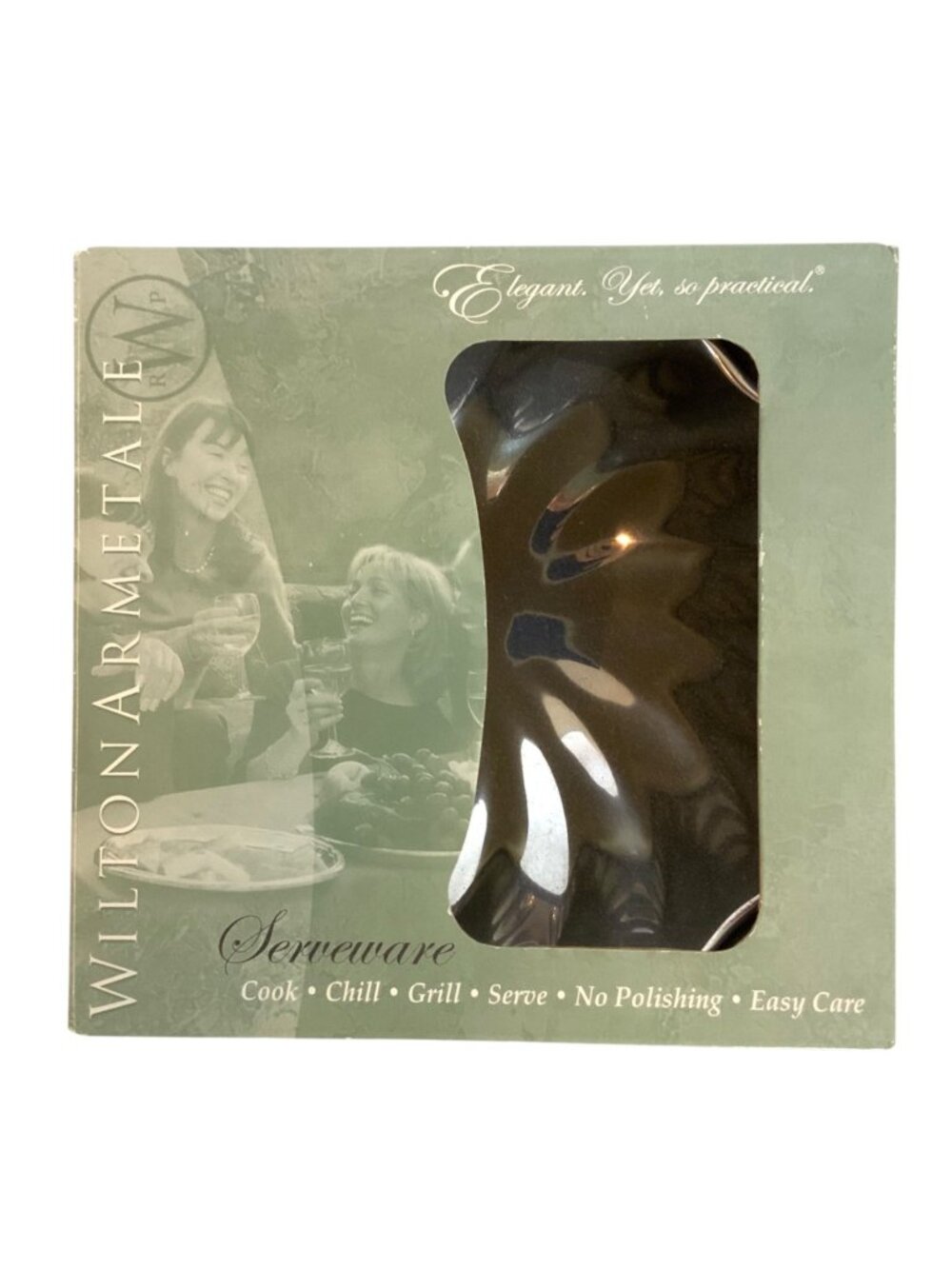 Wilton Armetale Eddy Small Bowl Square Scalloped Edge Shiny Pewter #153004